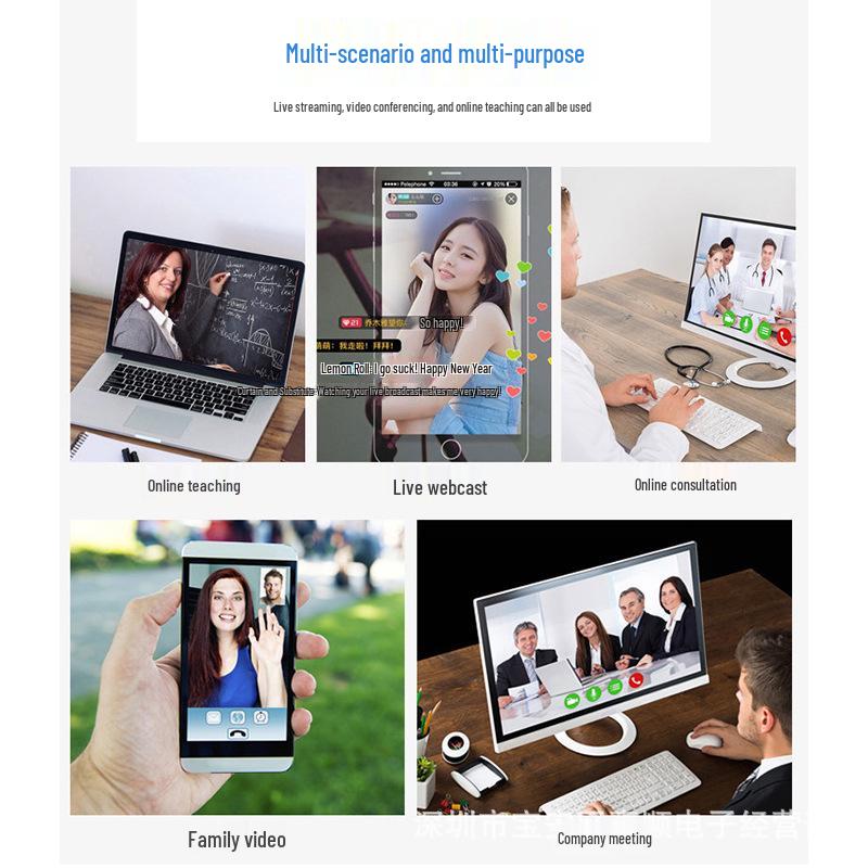 Cameră web de birou USB 1080p cu focalizare automată și microfon