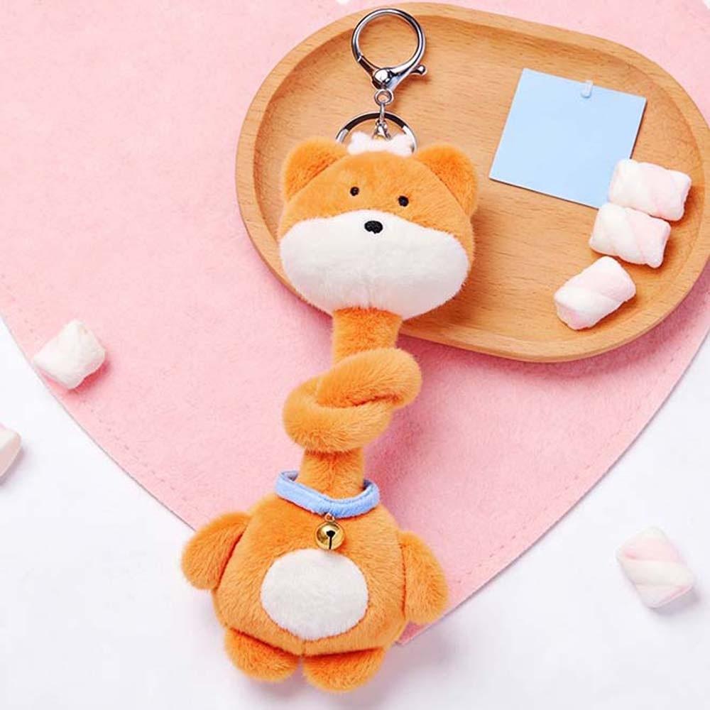Creative Design Knotted Plush Pendant Ultra-Soft Fabric Vibrant Colors Long Neck Stuffed Doll Flexible Structure