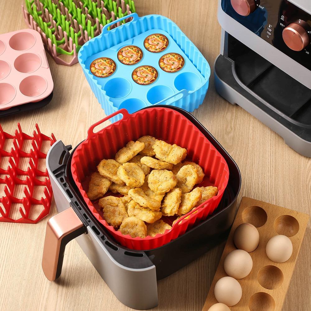 3 Piece/Set Square Air Fryer Inner Liner Heat-resistant Cupcake Mold Practical Hot Dog Grill  Muffin