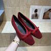 2025 Herbst und Winter neue runde Zehen Schleife weiche Sohle Innenkeilabsatz Cover vielseitige Doudou Pendler Arbeit Damenschuhe