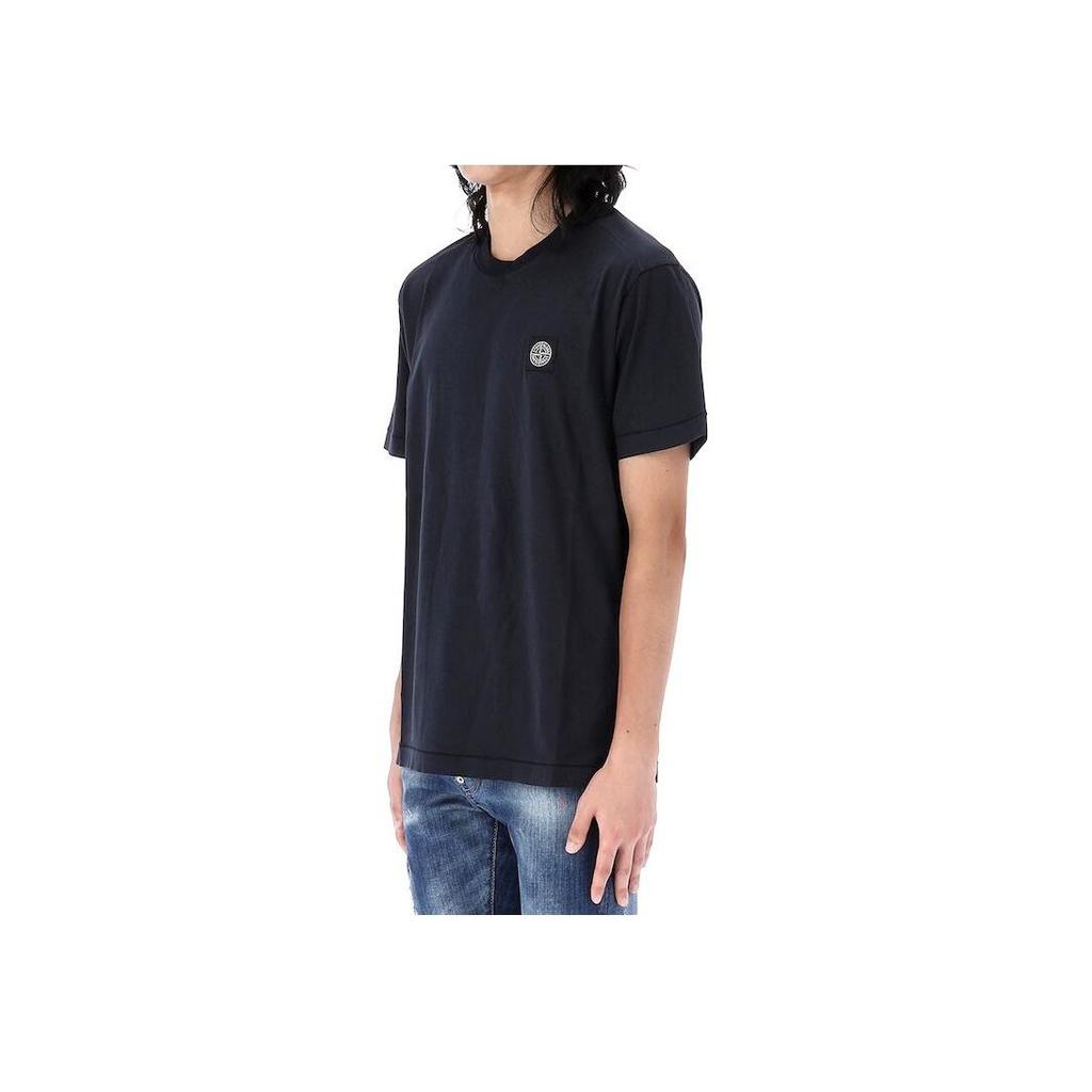 Stone Island Patch Short-Sleeve T-Shirt Navy Blue Men Tops 791524113-A0020