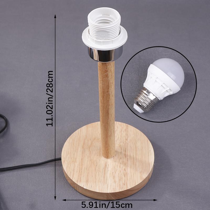 

E27 Круглый Держатель с Цельным Деревянным Основанием, Чашка для Лампы со Шнуром и Выключателем Вкл/Выкл для Настольной Лампы, Вставная Лампа, Держатель для Прикроватной Лампы