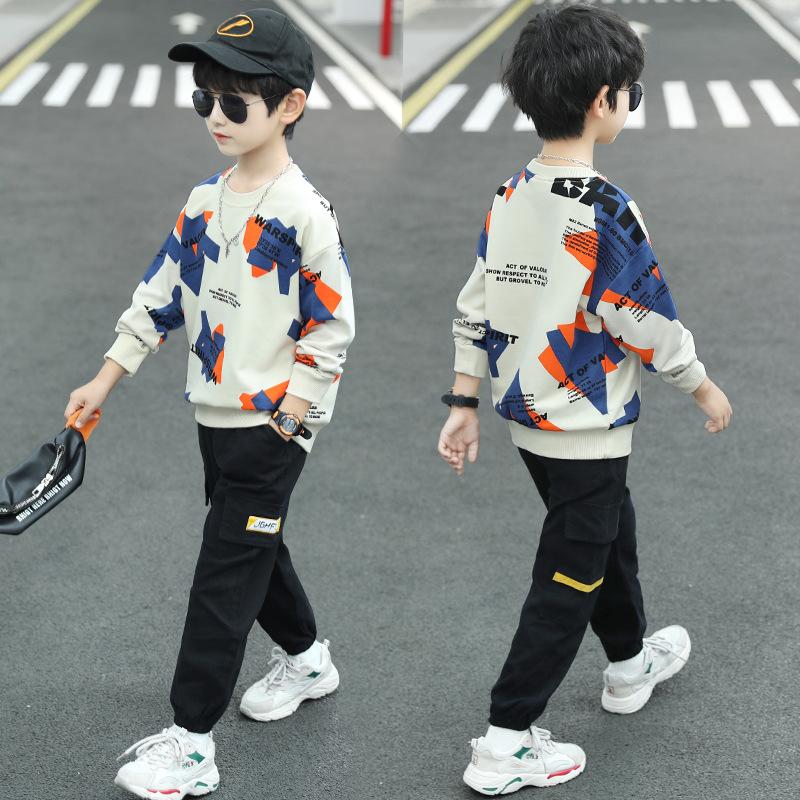 Boys' Spring Sweater Suits, Spring, Middle and Large Children, Boys' Sports Clothes, Spring and Autumn Models, Cool and Handsome Trend