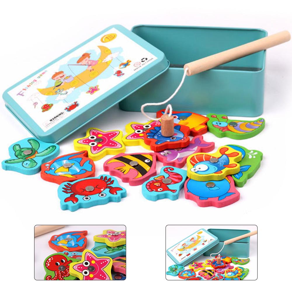 

Детские цифровые бусины, деревянные игрушки для рыбалки, набор морских биологических бус, магнитные подарки для детей