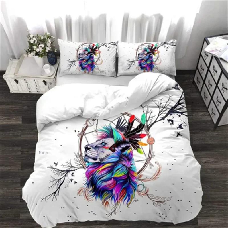 Hot Sale Lion Bedding Sets Anime Bedspread for Teens Girls Twin Single Queen King Full Duvet Cover Set