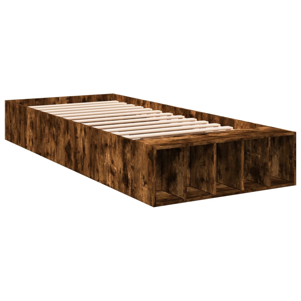 Bed Frame Smoked Oak 90x200 cm Particleboard