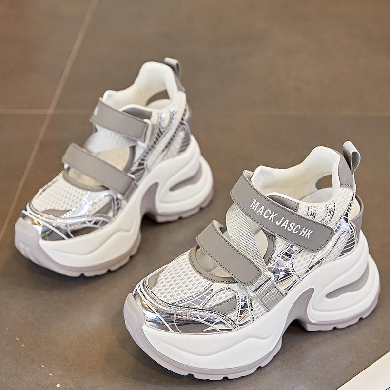 

Dad Shoes, New Style Sports Casual Shoes, Height-increasing Sandals 39 серебряный