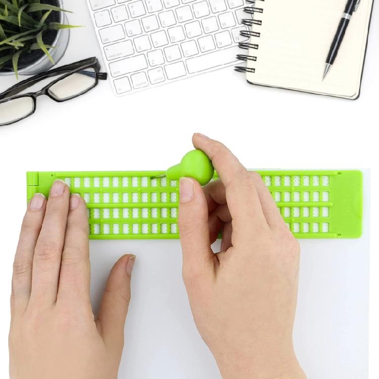 Braille Slates and Pen Writing Set for Blind Children, Plastic Braille Slates