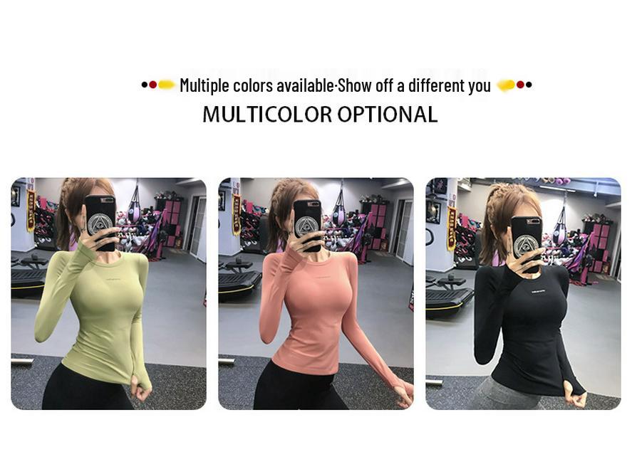 Long-Sleeve Quick-Dry Breathable Yoga & Running Top