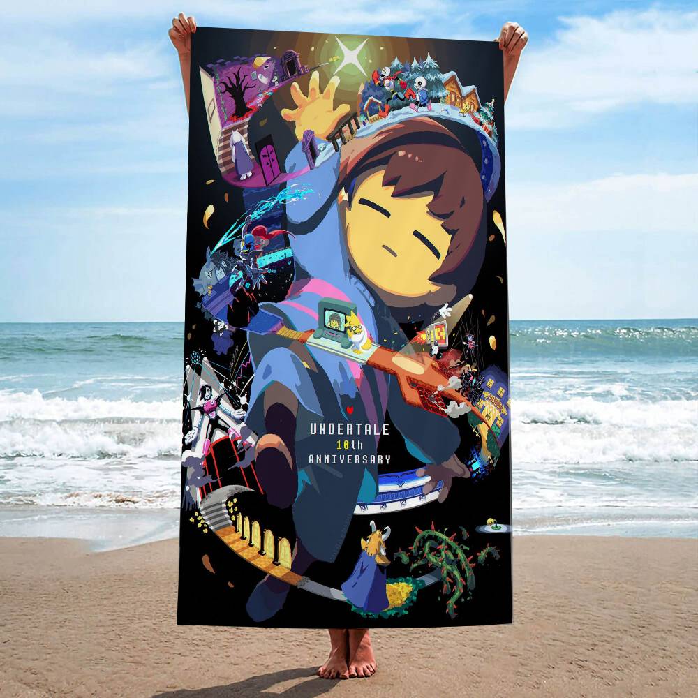 Hot Video Game U-Undertale Microfiber Printed Beach Towel Mountain Climbing Yoga Beach Swimming Running Absorbent Soft Towel