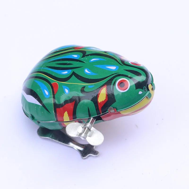 Classic Tin Clockwork Clockwork Toy Jumping Frog Children s Vintage Toy Boy Boy Education Baby Baby Classic Toy Wind Up Toys