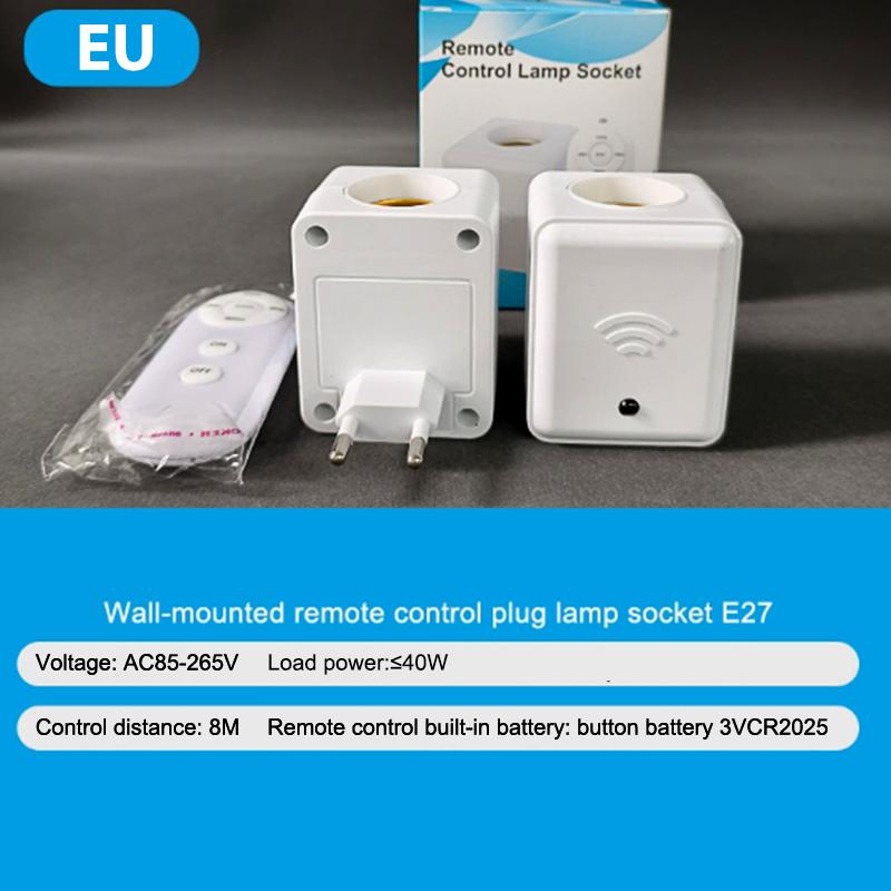 1Pc Us Eu Uk E27 Remote Control Lamp Head Socket Lamp Base Wireless Smart Remote Control Lamp Holder Cap Intelligent Switch