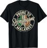 Funny St Patricks Day Prone To Shenanigans and Malarkey 100% Cotton T-shirt Mens Tees Top