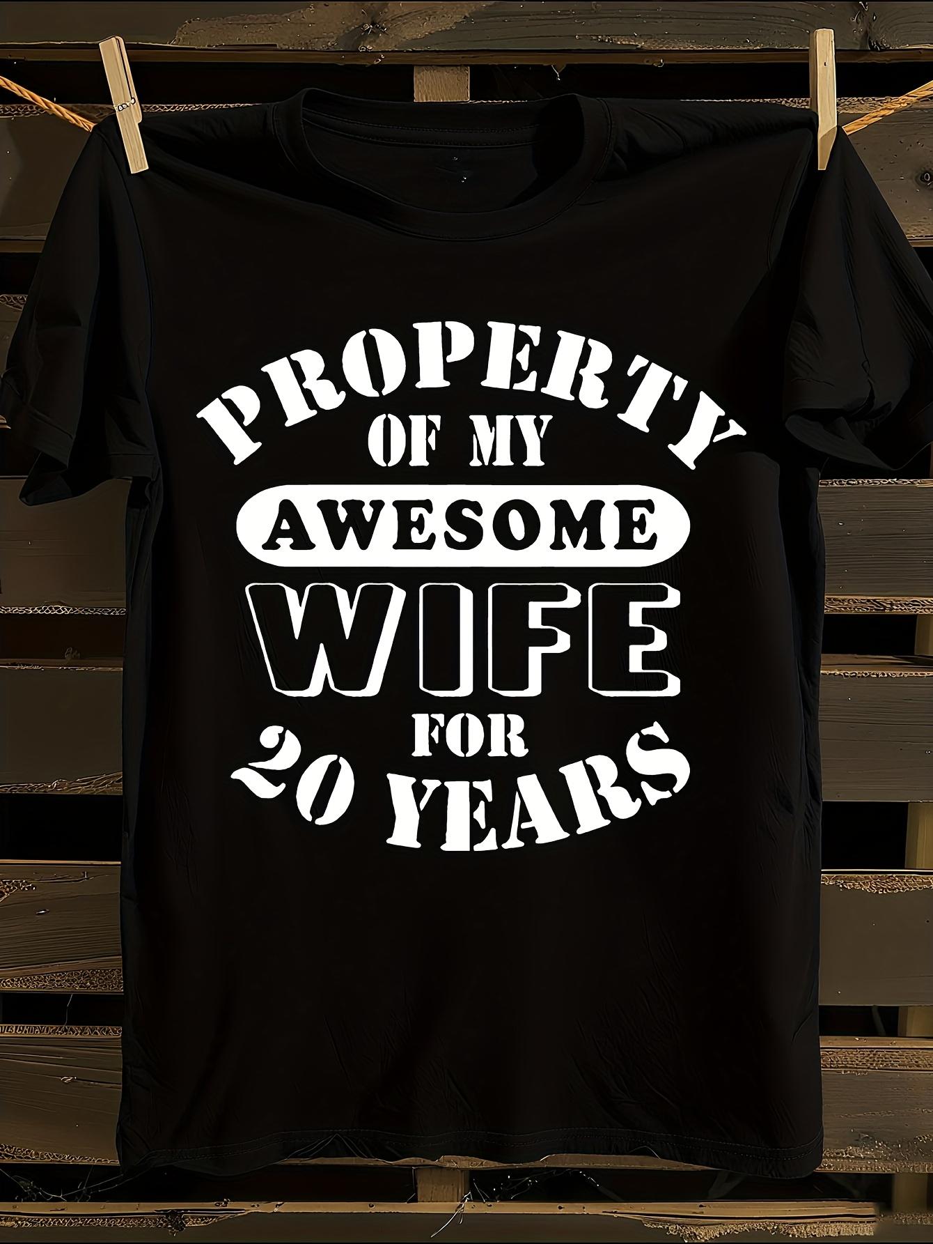 

s Funny 20th Wedding Anniversary T-Shirt Mens Tshirt Womens Tshirts with Letters Print Short Sleeves T-Shirt Casual Street Tee Shirt Top M