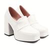 Punk High Heels Women's Pumps Loafer Shoes Platform Brand Classic Black Nude White Heeled Party Office Shoes Lady New 2024