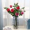 European 3-head French feel rose simulated bouquet hotel furniture decoration fake flower
