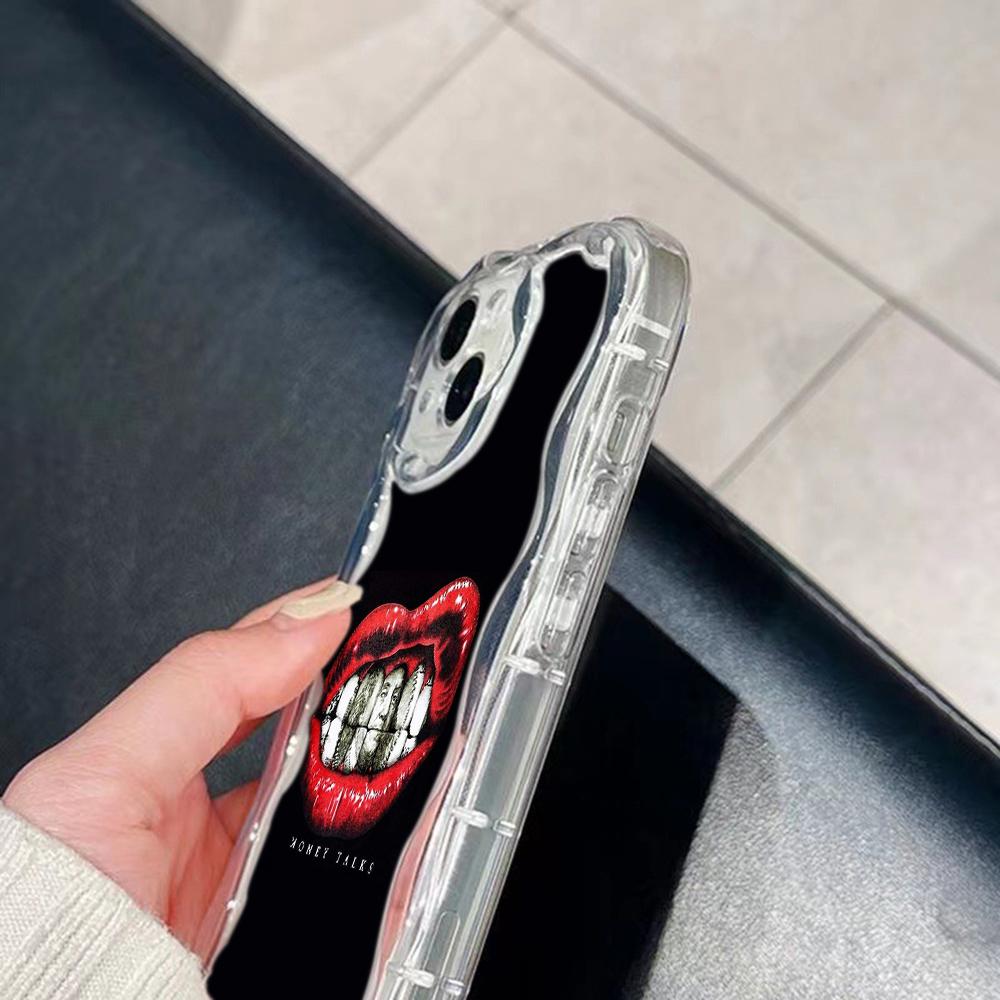 LZ19 Lips Kiss Art Clear Soft Wave Phone Cases for Samsung S24 S23 Ultra S20 FE A54 A14 A52s A51 S10 Huawei Honor 90 Protection Back Cover