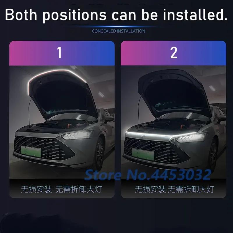 LED Strip Car Hood Light DRL For SAAB 9-3 93 9-5 9 3 9000 9 5 GPS Stand 12V Scanning Effect Daytime Running Lamp Accessories