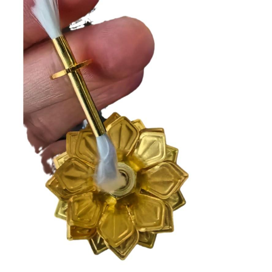 Alloy Lotus Wick Holder for Butter and Kerosene Lamps - Temple Lighting Accessory