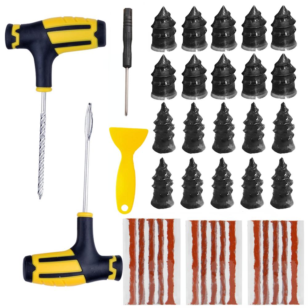 PWS Kit Nou de Reparare Anvelope Auto Cauciuc Fără Cameră Kit de Reparare Puncții Anvelope Instrument de Cramponare pentru Anvelope Bicicletă Motocicletă Set de Reparare