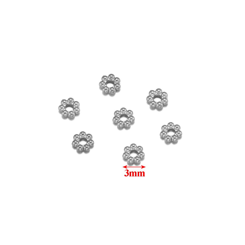 50pcs Stainless Steel Gold color Daisy Spacer Beads Mini Snowflake Spacer Charms DIY Bracelet Necklace Jewelry Making Supplies