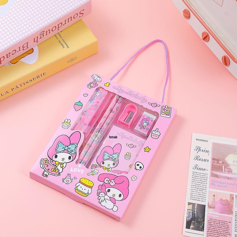 Sanrio Stationery Set: Ruler, Pencil, Eraser - Ideal for Kids Birthdays, Gift Boxes, & Event Prizes
