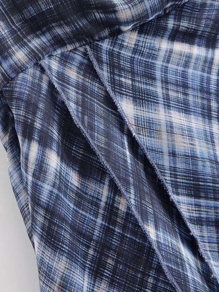 TAOP&ZA Women's European & American Style Asymmetrical Plaid Midi Skirt - 2026 Spring Fashion Collection