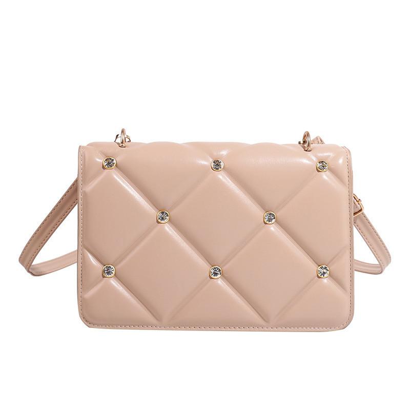 Trendy French Style Grid Small Shoulder Bag 2023 Autumn Winter New Square Bag