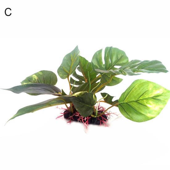 

Reptile Box Simulated Monstera Soluble Leaves Fish Tank Water Plants Ornaments C