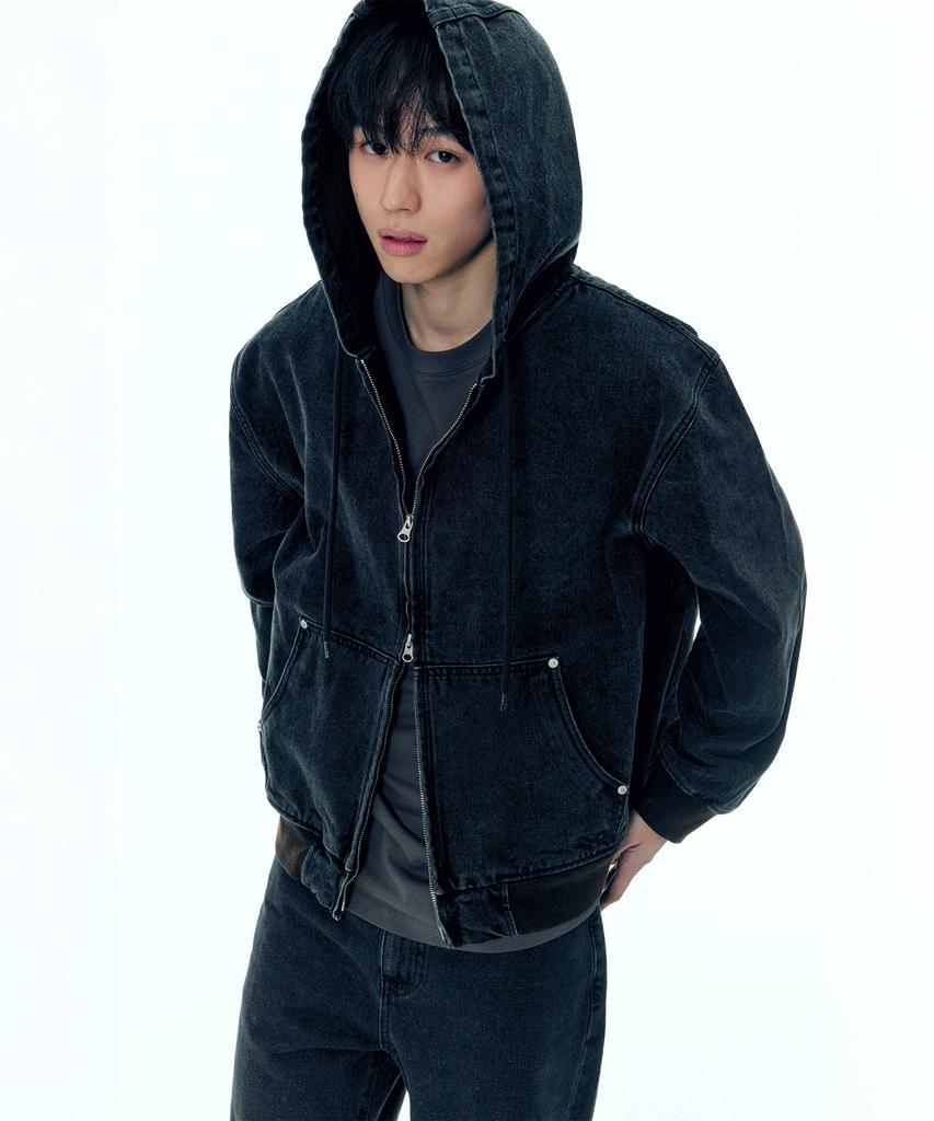 Plac Denim Zip-Up Hoodie Vintage Black