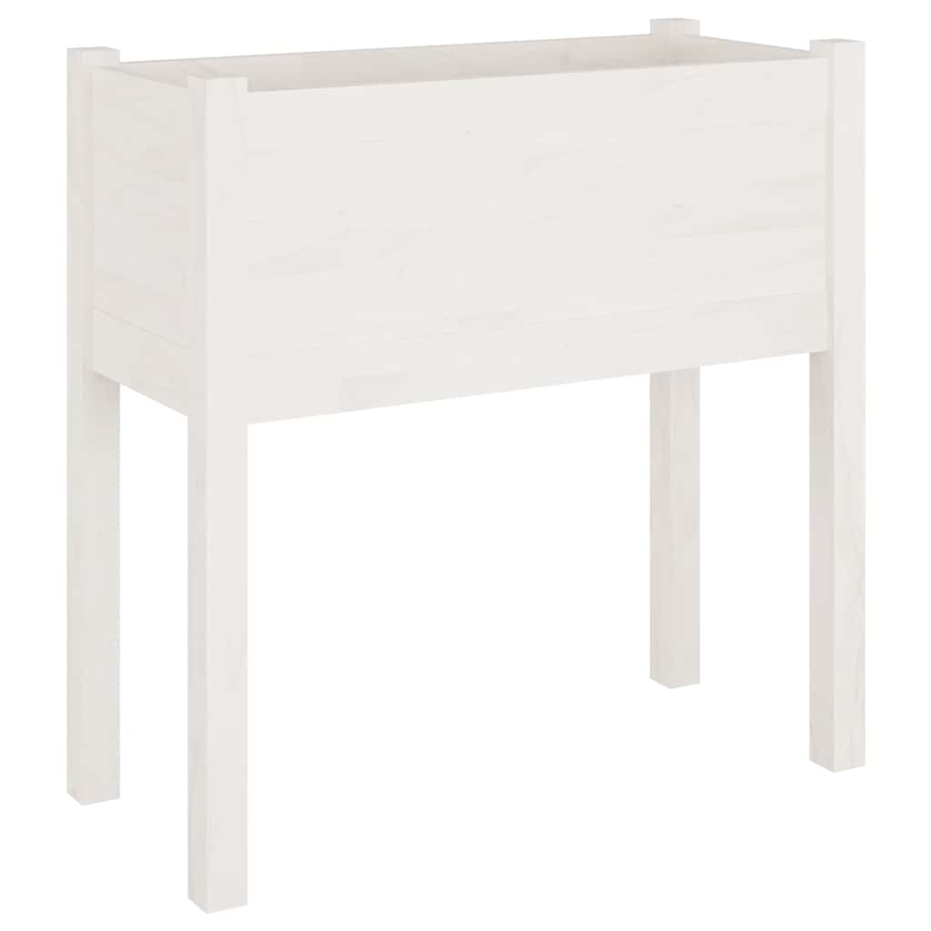 vidaXL Pflanzkübel 2 Stk. Weiß 70x31x70 cm Massivholz Kiefer