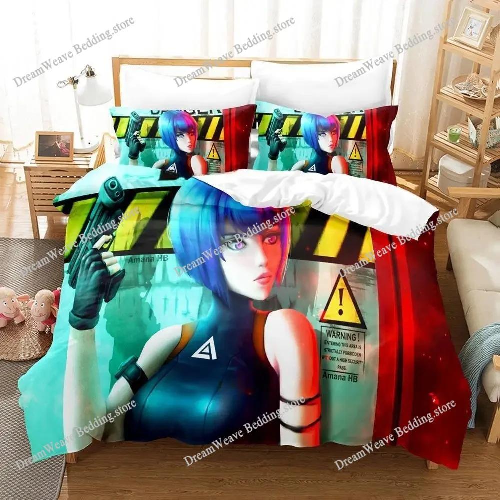 Ghost in The Shell Bedding Set Single Twin Full Queen King Size Bed Set Adult Kid Bedroom Duvetcover Sets 3D Anime Bed Sheet Set