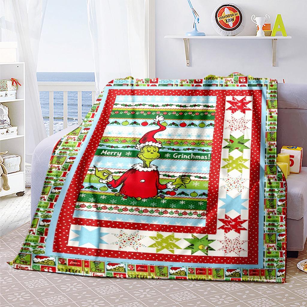 Christmas Gift Comedy Movie How the Grinch Stole Christmas blanket home warming, four season bed decoration sofa cover flannel throwing blanket K20