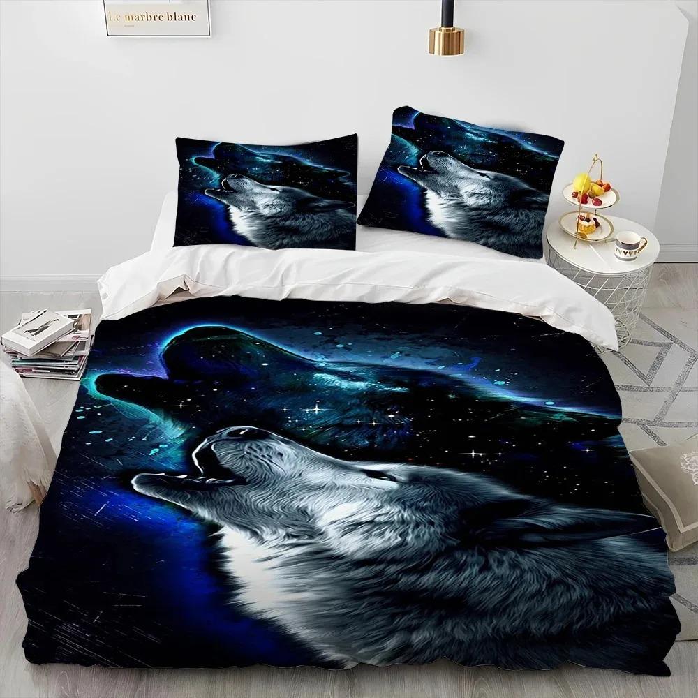 

Комплект постельного белья из 3 предметов с изображением тигра, леопарда, волка, животных, 3D-печатный пододеяльник, комплект постельного белья, удобная дышащая роскошная простыня из хлопка EU Single 135x200cm