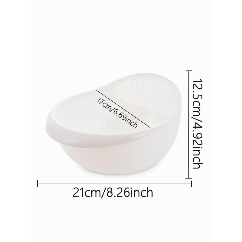1PC- Silicone Colander Rice Bowl Drain Basket Fruit Bowl Washing Drain Basket with Handle Washing Basket Home Kitchen Organizer