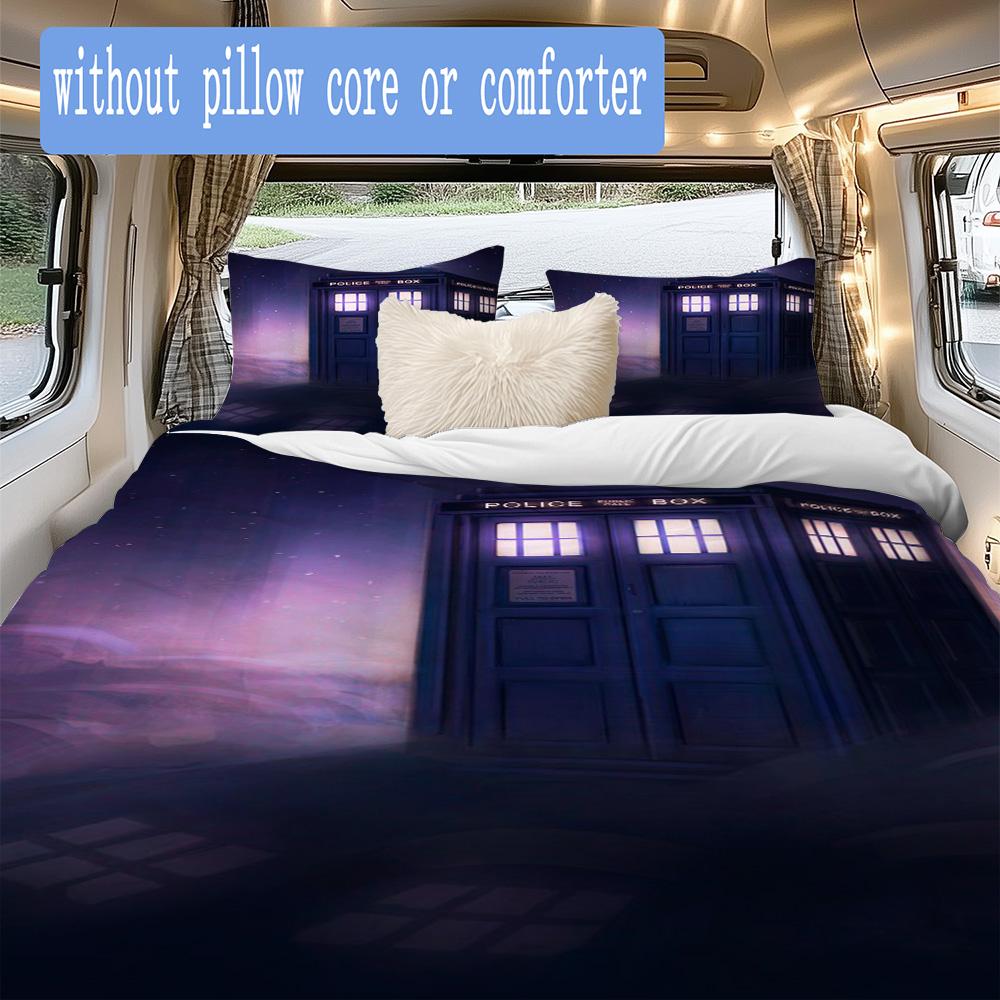 Dark-themed Doctor Who Pattern Bedding,Quilt Set Quilt Cover Pillowcase Home Birthday Gift (1*duvet Cover+2*pillowcase,without core)NSJT0928195