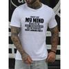 European sizes Men's Summer Casual Short sleeved T-shirt - Bold Humorous Print, Light Grey Round Neck Regular Edition, Machine Washable, Loose fit