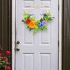 Holzperlenkranz mit künstlicher Blume und Blatt, Frühjahrs-Sommer-Kranz für Hochzeit