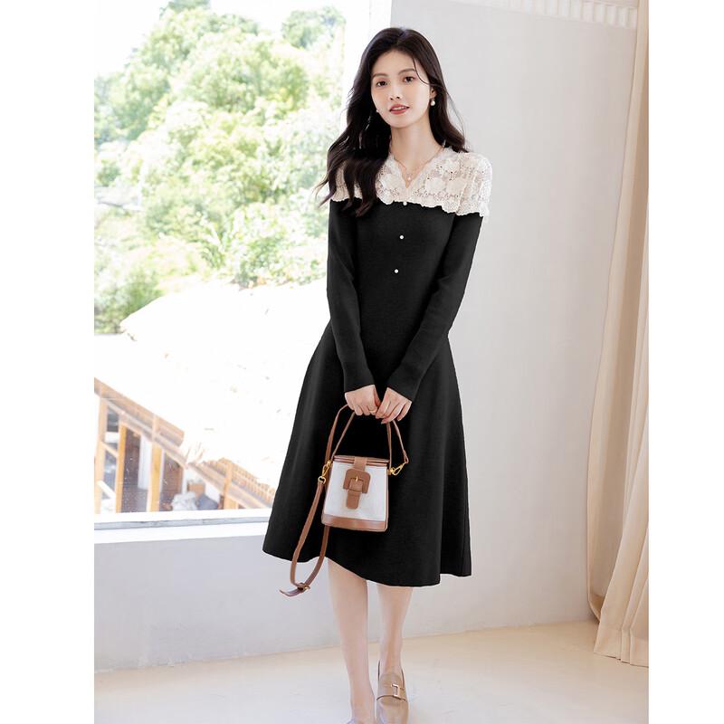 

Mokana Women s Elegant Long Sleeve A-line Mid-Length Dress One Size