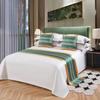 Geometric Stripe Satin Bed Flag Landscape Flower Bird Pattern Home Decoration Cover Cloth Hotel Home Bed End Towel Pillowcase