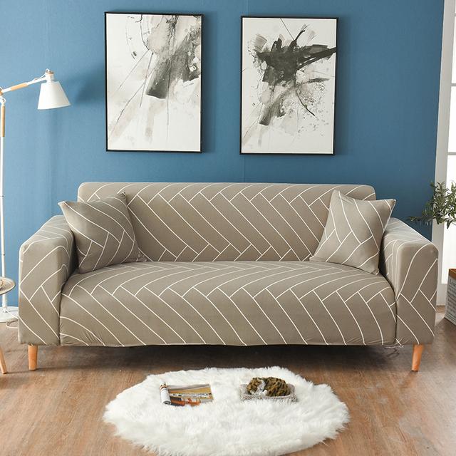 Sofa-Schutz, bedruckte Sofabezüge für Wohnzimmer, elastischer Stretch-Schonbezug, Schnitt-Ecksofabezüge