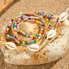 Set da 7 Pezzi Stile Bohémien Resort Braccialetto Intrecciato con Perline di Conchiglie Set di Braccialetti con Perle di Riso Stella Marina Stile Spiaggia Per Donna