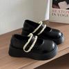 Yagley Japanese lace Mary Jane spring new versatile British style small leather shoes platform heightening loafers
