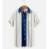 Summer new men's top striped D print men's cardigan lapel