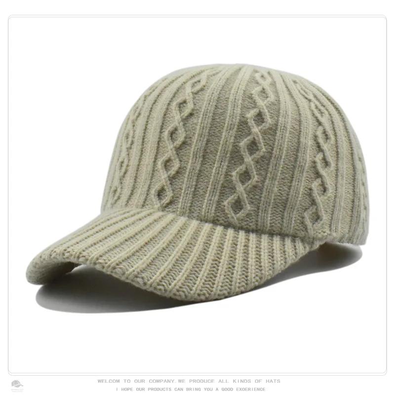 Women's Knit Baseball Cap Korean Japanese Style Face Slimming Thermal Winter Peaked Hat Versatile Fashion