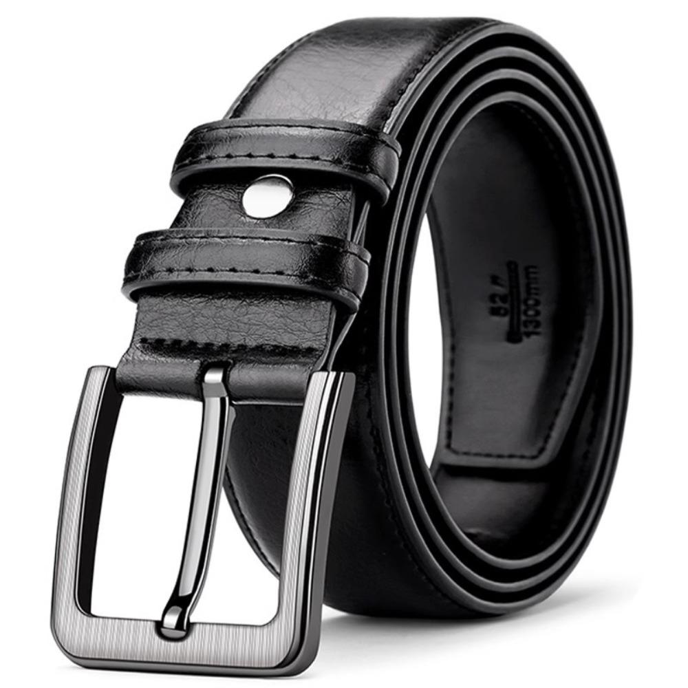 Versatile Men PU Belt Retro Casual Waist Belt Luxury Zinc Zinc Alloy Leather Belt  Elderly People