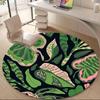 1pc Jungle Leaves Office Round Area Rug, Indoor Mat Suitable ForOffice, Under Office Chairs Bedroom Living Room Home Decor, D109