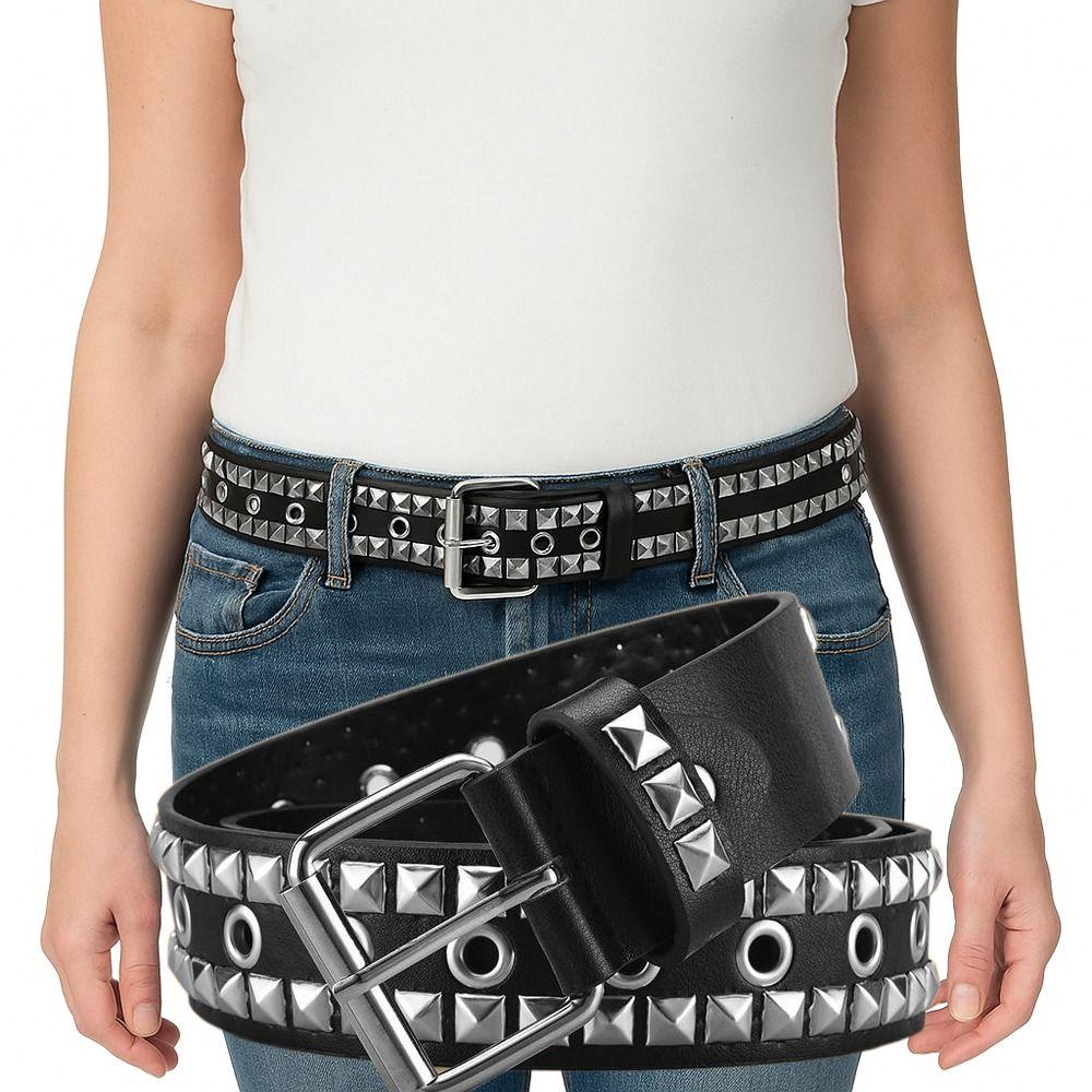 Luxury Design Business Waist Belt Pin Buckle Punk Waistband Rivet Belt  Paired with Skirts Jeans
