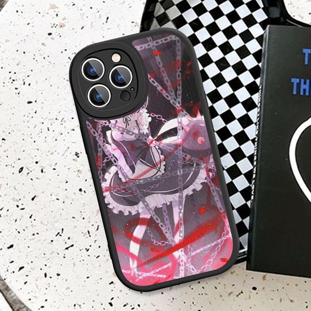 ReZERO Ram Rem Phone Case Hard Leather For iPhone 14 13 12 Mini 11 14 Pro Max Xs X Xr 7 8 Plus Fundas