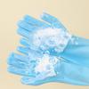 Luvas de limpeza para cuidados com animais de estimação, cão, gato, banho, shampoo, purificador, esponja mágica para lavar louças, esponja de silicone, remoção de pelos